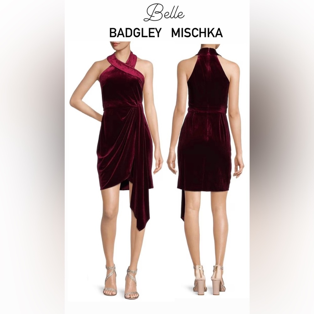 Belle Badgley Mischka
Jade Velvet Halter Neck Dress Size 10 NWT